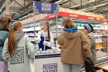 , Рузское молоко. Дегустация в ГМ Глобус